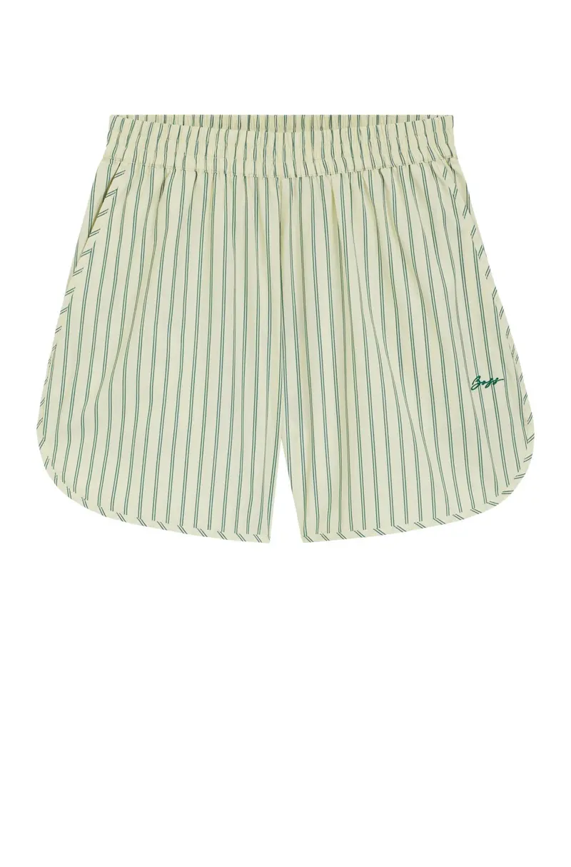 Shorts con righe verticali in popeline di cotone