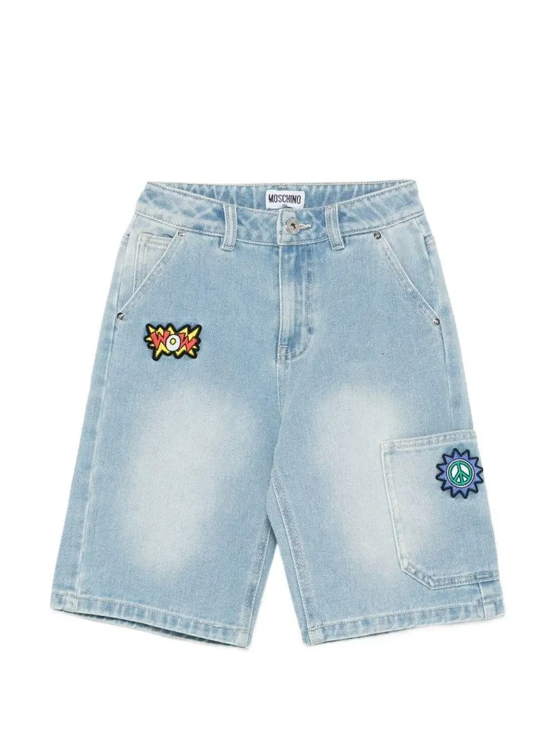 Shorts denim con dettagli ricamati