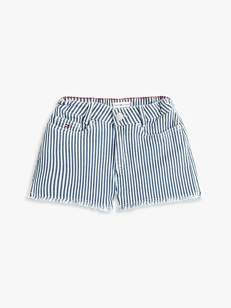 Shorts in denim a righe