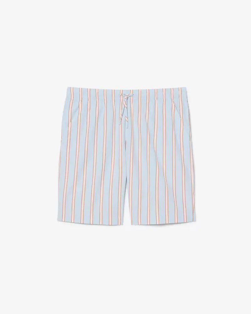 Shorts in popeline di cotone a righe