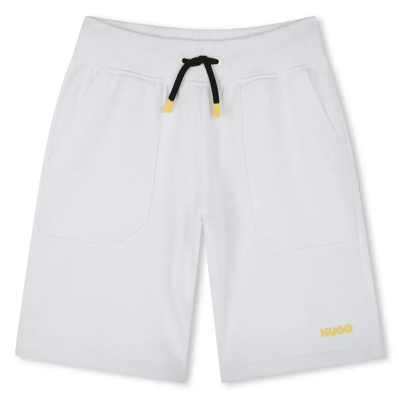 Shorts logo stampa con fiamme sul retro