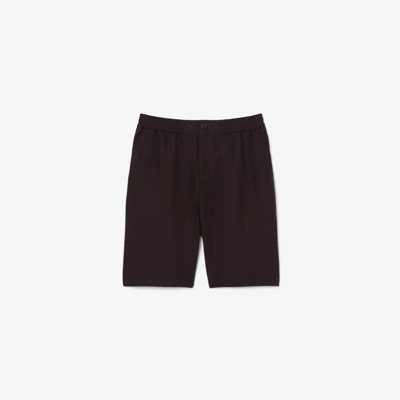 Shorts regular fit in twill di misto lino