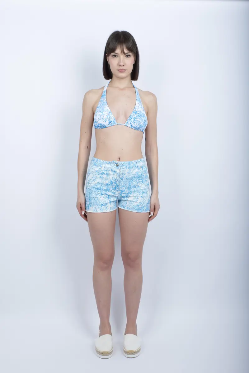 Shorts stampa Fleur de Joie bilberry