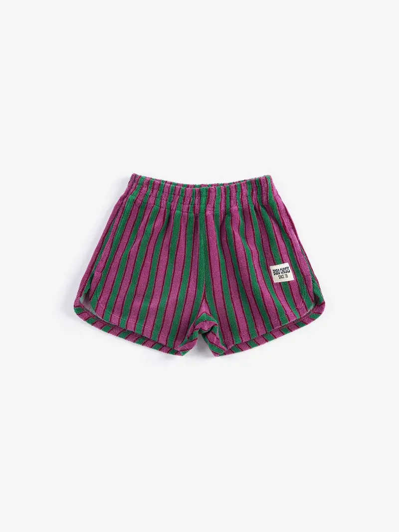 Shorts terry cloth a righe