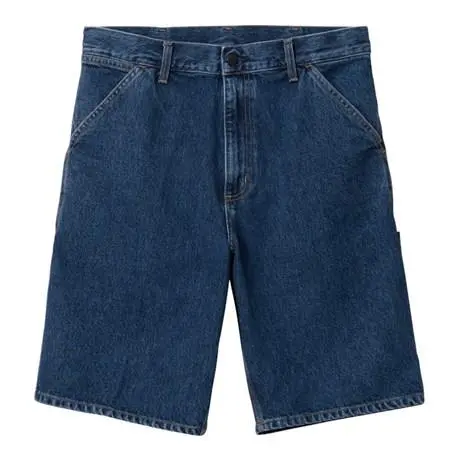Single Knee Short blu stone washed