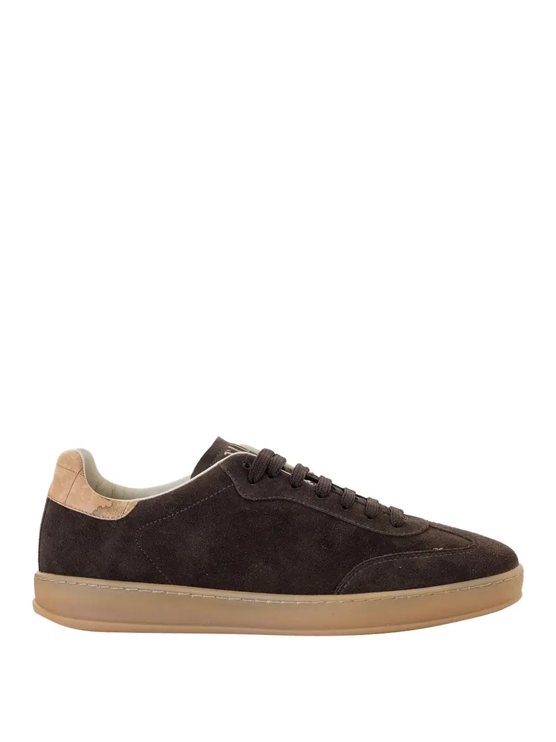 Sneakers 1° Classe in pelle scamosciata con linguetta logata Testa di Moro
