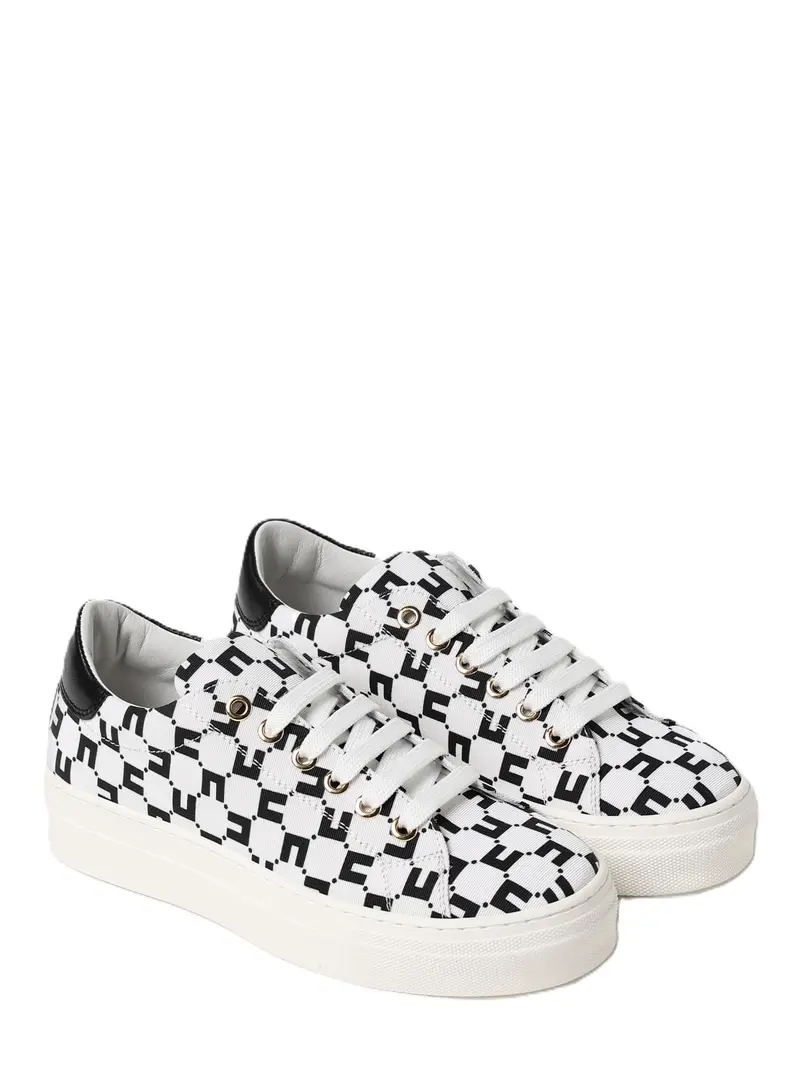 Sneakers avorio/nero per bambina