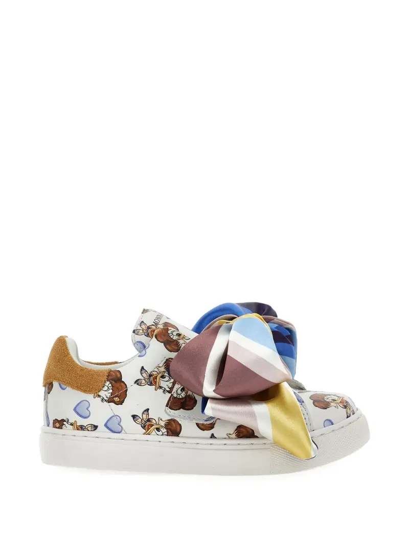 Sneakers bianche/marroni per bambina