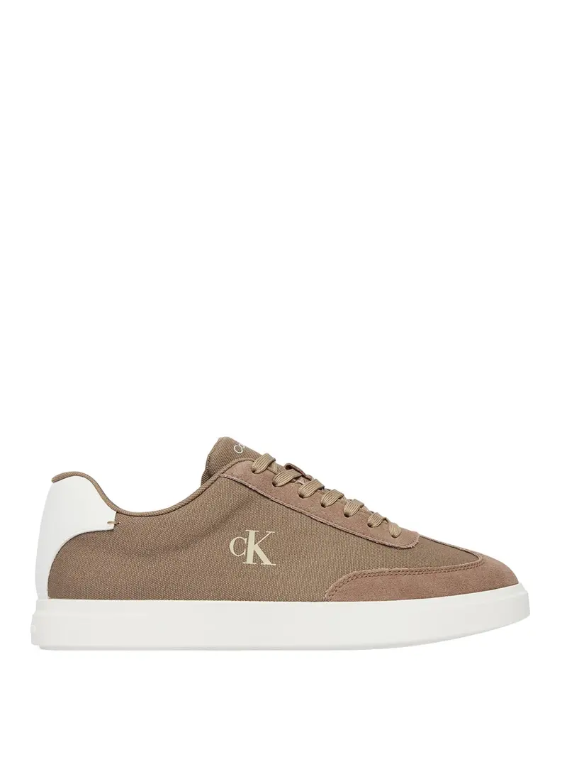 Sneakers Calvin Klein Brooke Logo In Tela - Beige