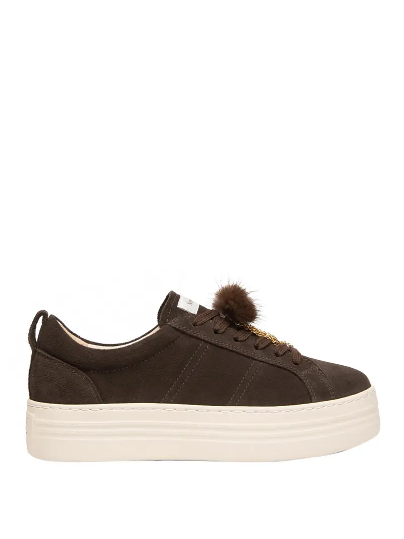Sneakers Nero Giardini Donna in Suede - Testa Di Moro