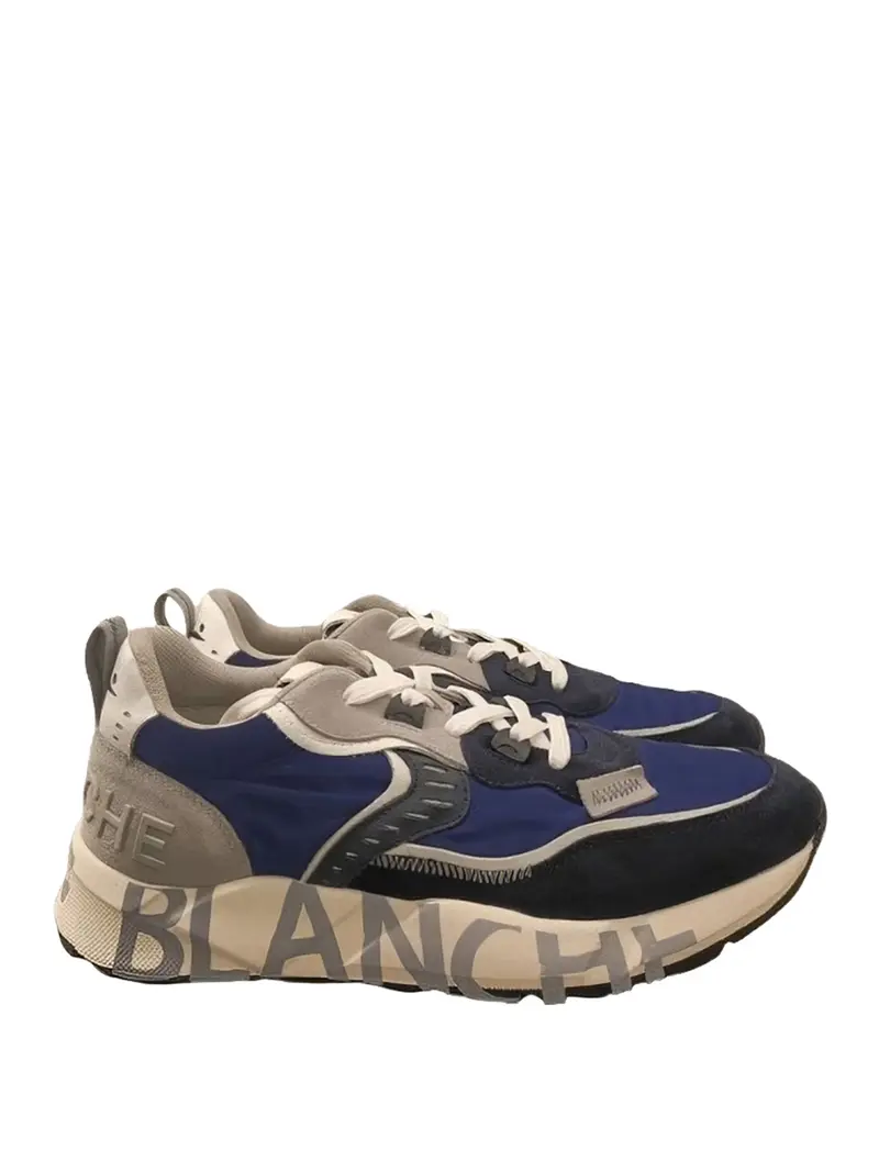 Sneakers Voilé Blanche Club 01 - Blu/Grigio