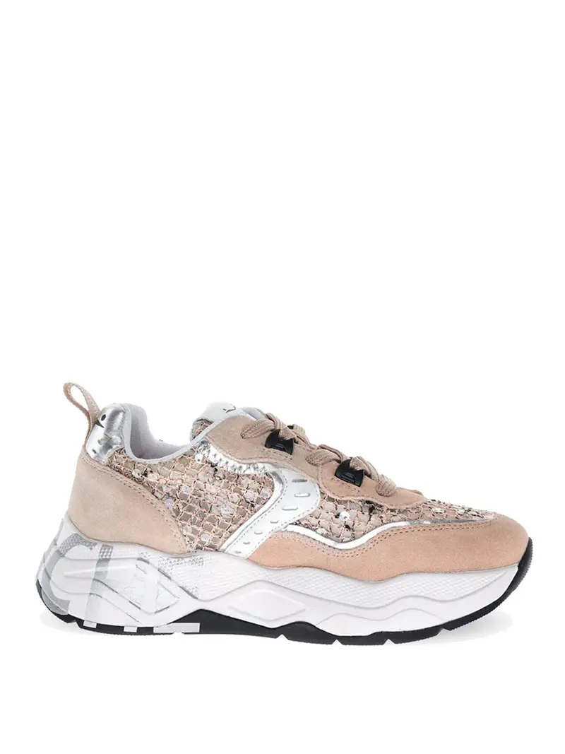 Sneakers Voilé Blanche Club 105 Mesh - Rosa/Argento