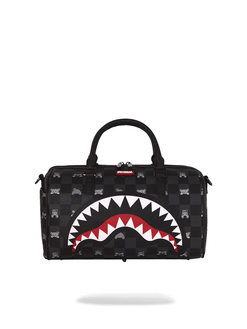 SPRAYGROUND Borsa Unisex adulto GRAY PEEKING CHARACTER CHECK MINI DUFFLE 910D8911NSZ Nero