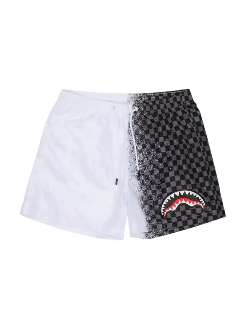 SPRAYGROUND Costume da bagno Uomo SHARK IN PARIS GREY SWIM TRUNKS SP919WHT WHITE