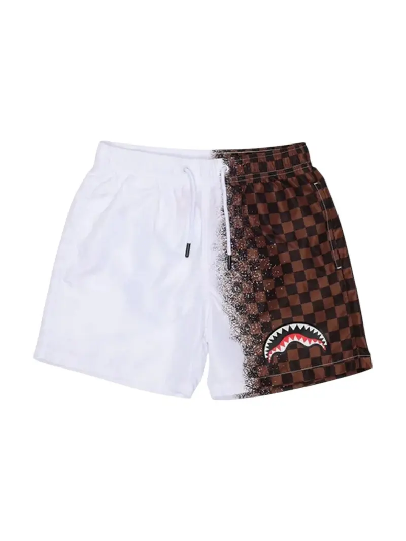 SPRAYGROUND Costume da bagno Uomo SPRAY SIP BROWN SWIM TRUNKS SP918WHT WHITE
