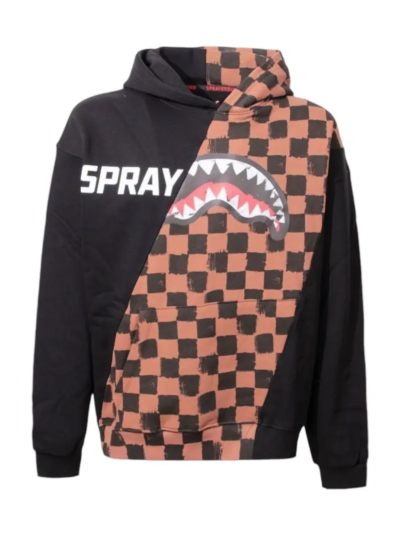 SPRAYGROUND Felpa Uomo DIAG SPLIT SIP VANQUISH HOODIE SP613VAN Marrone