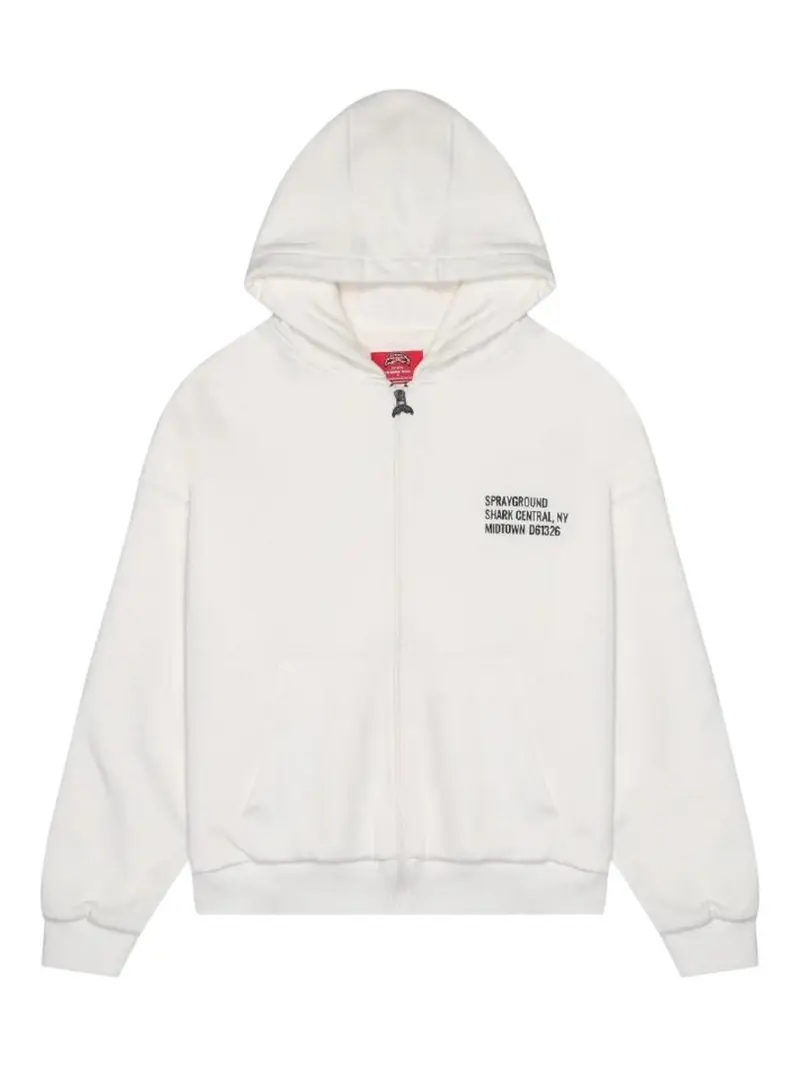 SPRAYGROUND Felpa Uomo SHARK CENTRAL PERFECT FULL-ZIP SP836GIVO IVORY
