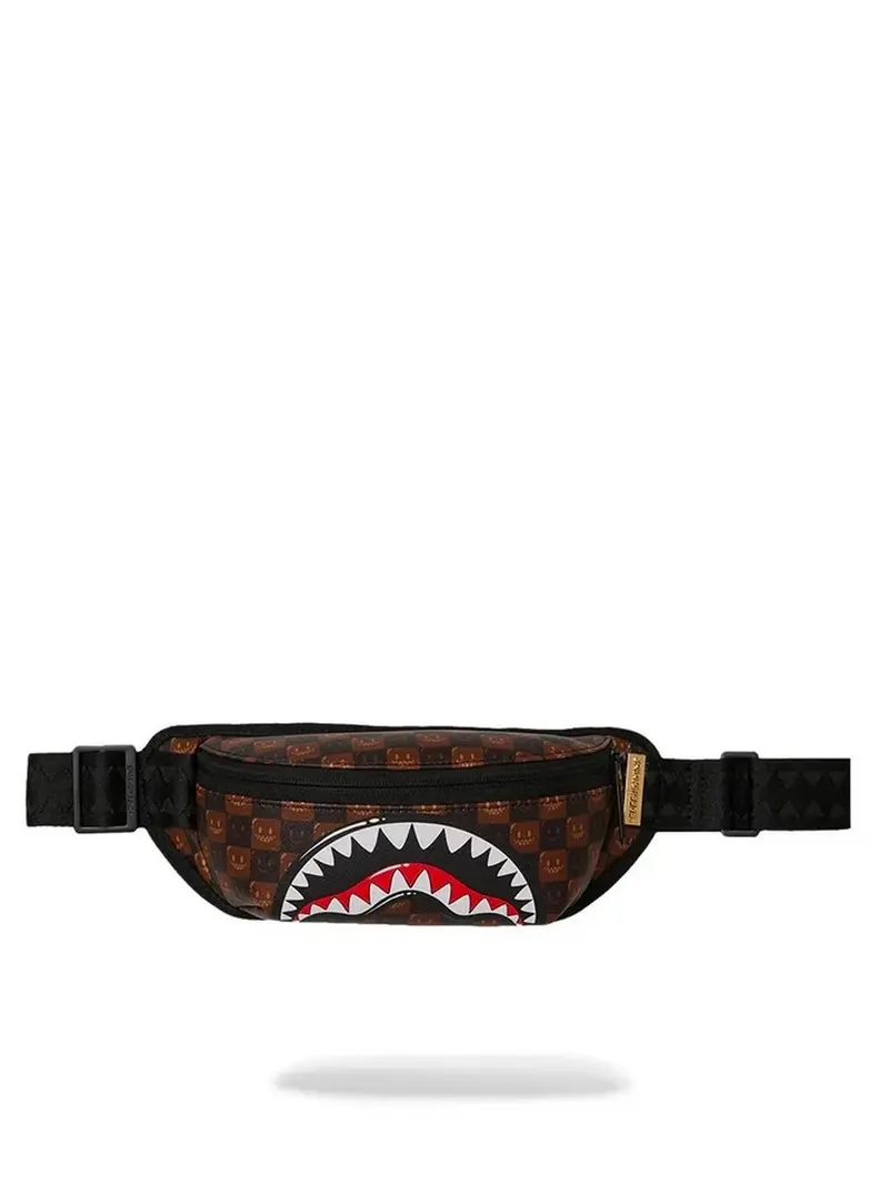 SPRAYGROUND Marsupio Unisex adulto SHARKS IN PARIS WTF BUBBLE BROWN CHECK CROSSBODY - 910B9309NSZ