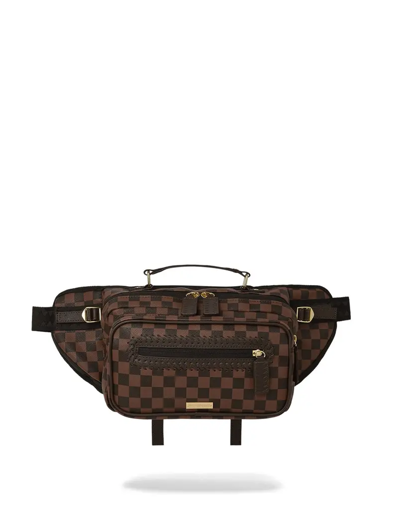 SPRAYGROUND Marsupio Uomo CORE EMBOSS CHECK CARGO CROSSBODY 910B6834NSZ Marrone