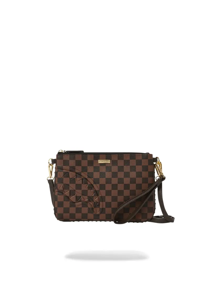 SPRAYGROUND Pochette Donna CORE EMBOSS CHECK POUCHETTE 910B6835NSZ Marrone