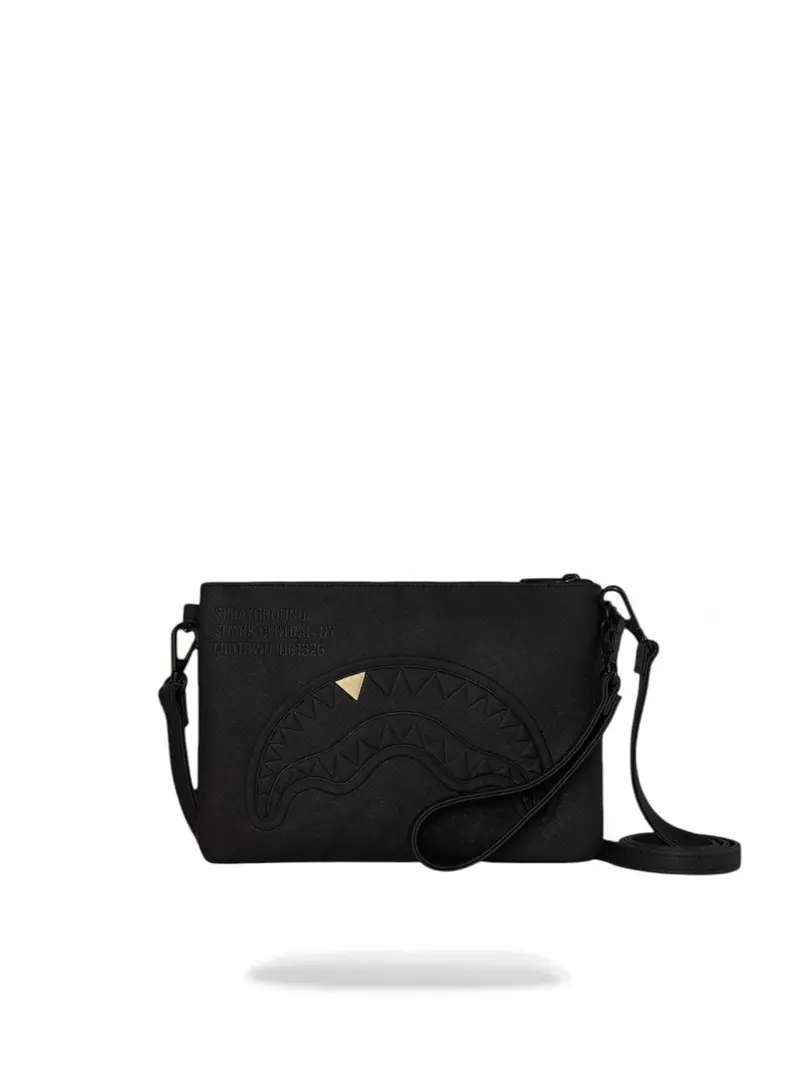 SPRAYGROUND Pochette Unisex adulto BLACKED OUT EMBOSSED GOLD TOOTH CROSSOVER CLUTCH - 910B9327NSZ