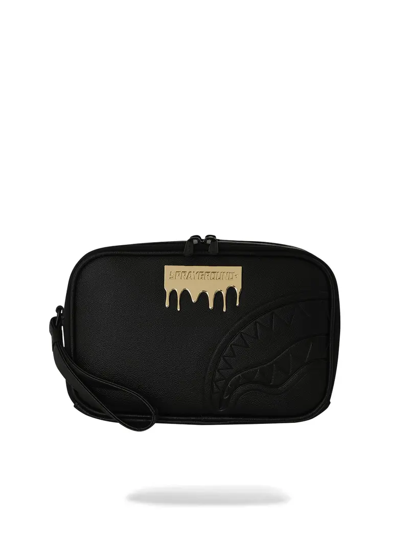SPRAYGROUND Pochette Unisex adulto GOLD BRICK LUX BRICK TOLETRY BRICK 910B9043NSZ Nero
