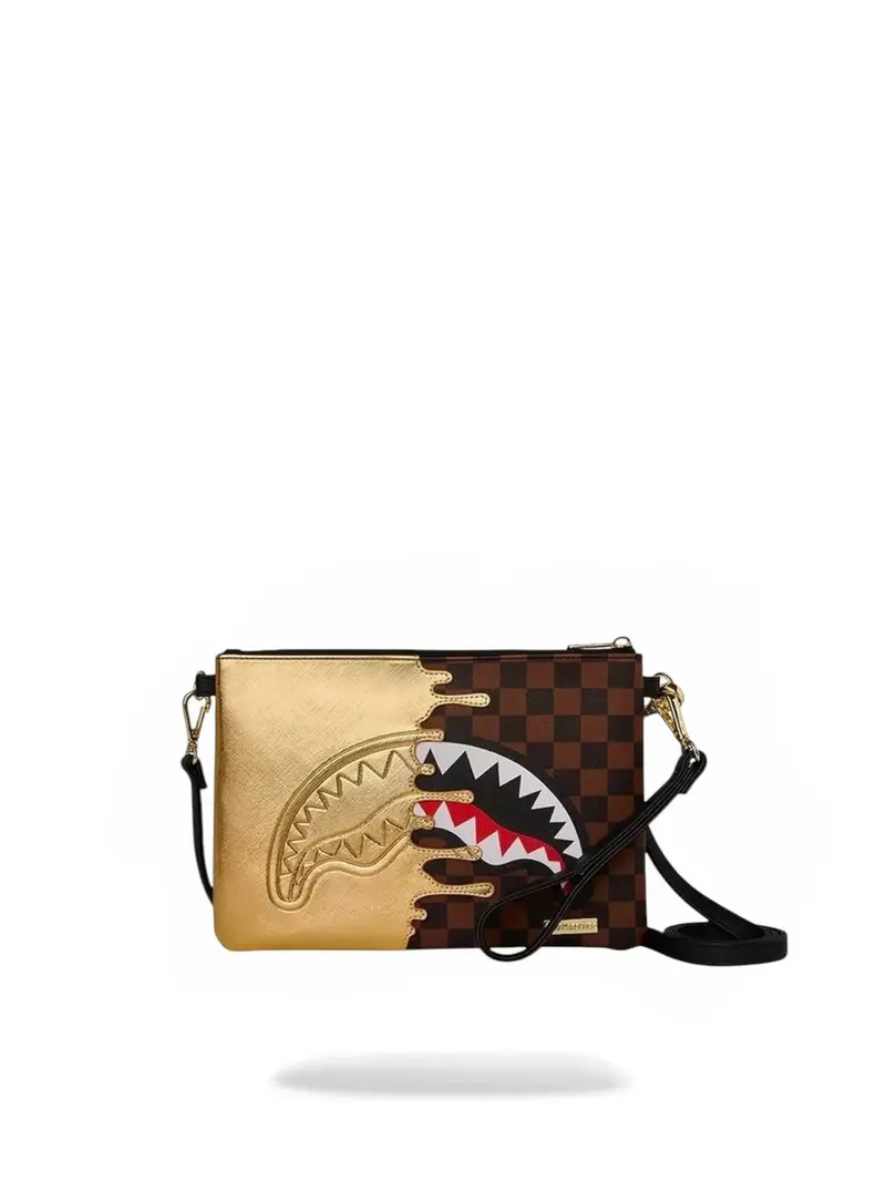 SPRAYGROUND Pochette Unisex adulto SHARKS IN PARIS GOLD DRIP CROSSOVER CLUTCH - 910B9344NSZ