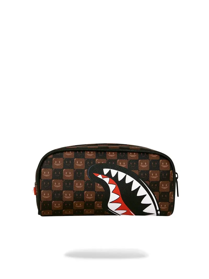 SPRAYGROUND Pochette Unisex adulto SHARKS IN PARIS WTF BUBBLE BROWN CHECK POUCH - 910B9303NSZ