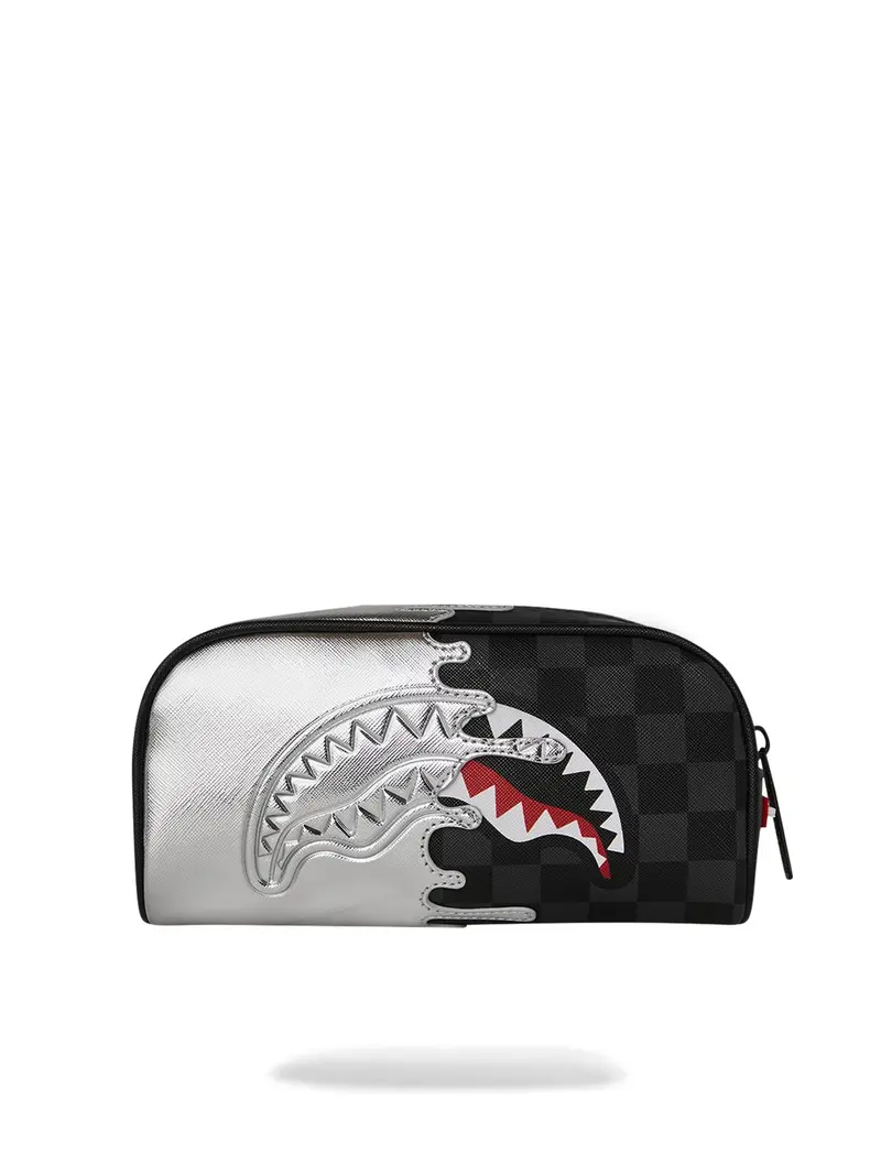 SPRAYGROUND Pochette Unisex adulto SILVER SIDE DRIP BLACK CHECK PENCIL POUCH 910B8927NSZ Nero