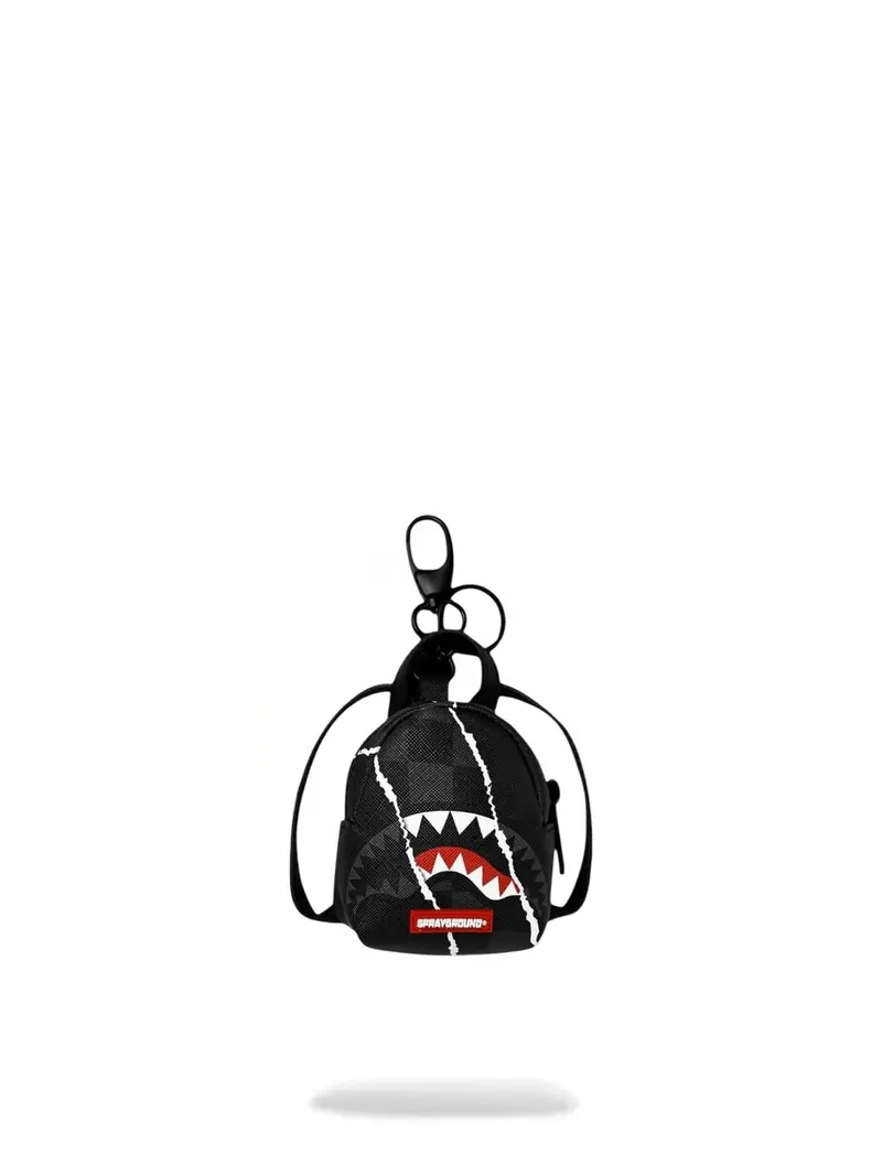 SPRAYGROUND Portachiave Unisex adulto CENTER RIP REVEALING GRAY CHECK BACKPACK KEYCHAIN - 910K9352NSZ