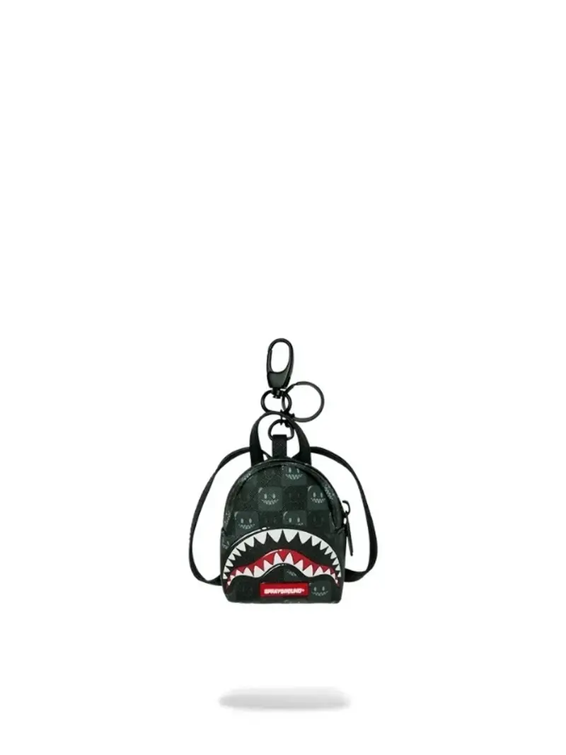 SPRAYGROUND Portachiave Unisex adulto SHARKS IN PARIS WTF BUBBLY BLACK CHECK BACKPACK KEYCHAIN - 910K9317NSZ