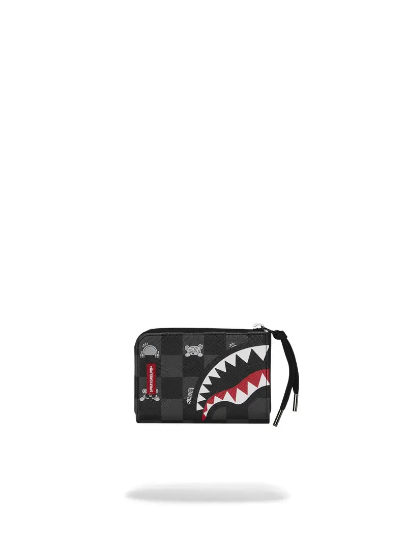 SPRAYGROUND Portafoglio Unisex adulto GRAY PEEKING CHARACTER CHECK WALLET 910W8917NSZ Nero