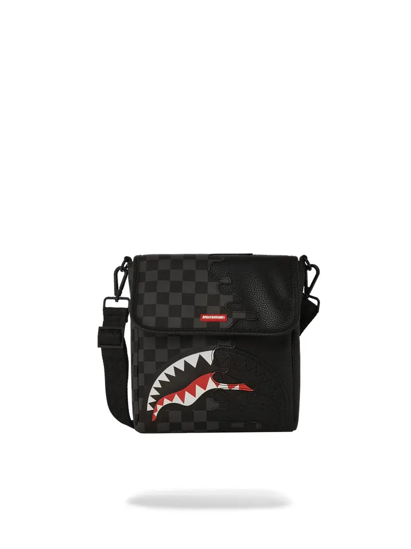 SPRAYGROUND Tracolla Uomo UNFINISHED SHARK MESSENGER SLING 910B7483NSZ Nero