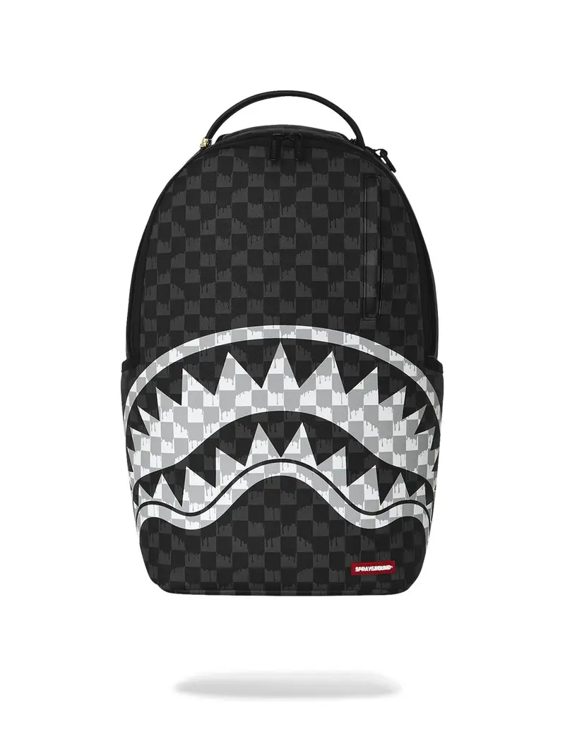 SPRAYGROUND Zaino Unisex adulto BLACK AND WHITE DRIP CHECK SHARK BACKPACK - 910B8553NSZ