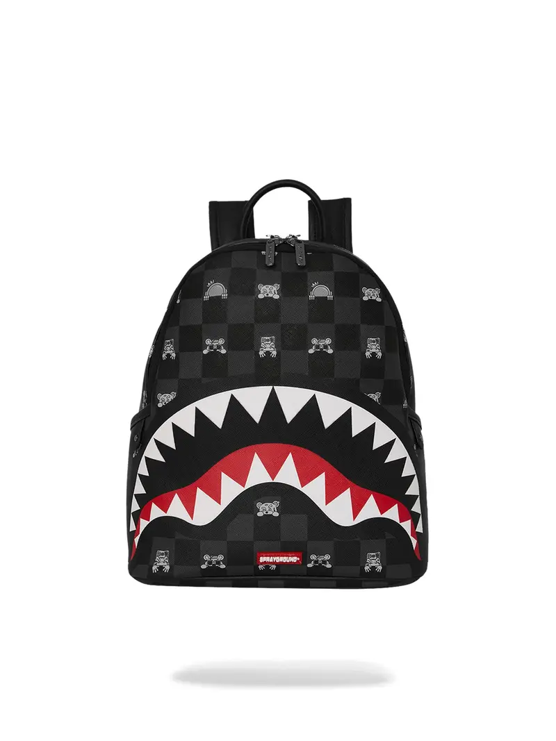 SPRAYGROUND Zaino Unisex adulto GRAY PEEKING CHARACTER CHECK SAVAGE BACKPACK 910B8908NSZ Nero