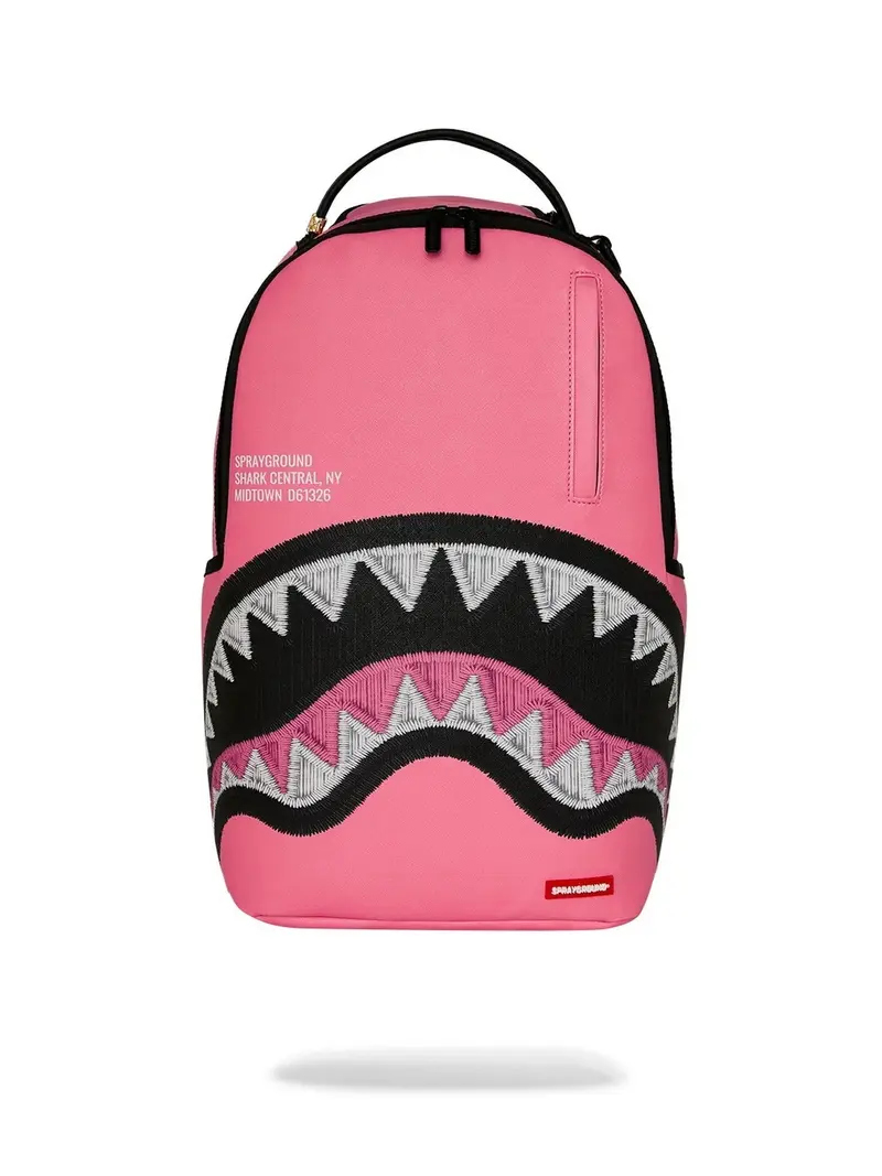SPRAYGROUND Zaino Unisex adulto SHARK CENTRAL PINK EMBROIDERED SHARK BACKPACK - 910B9630NSZ