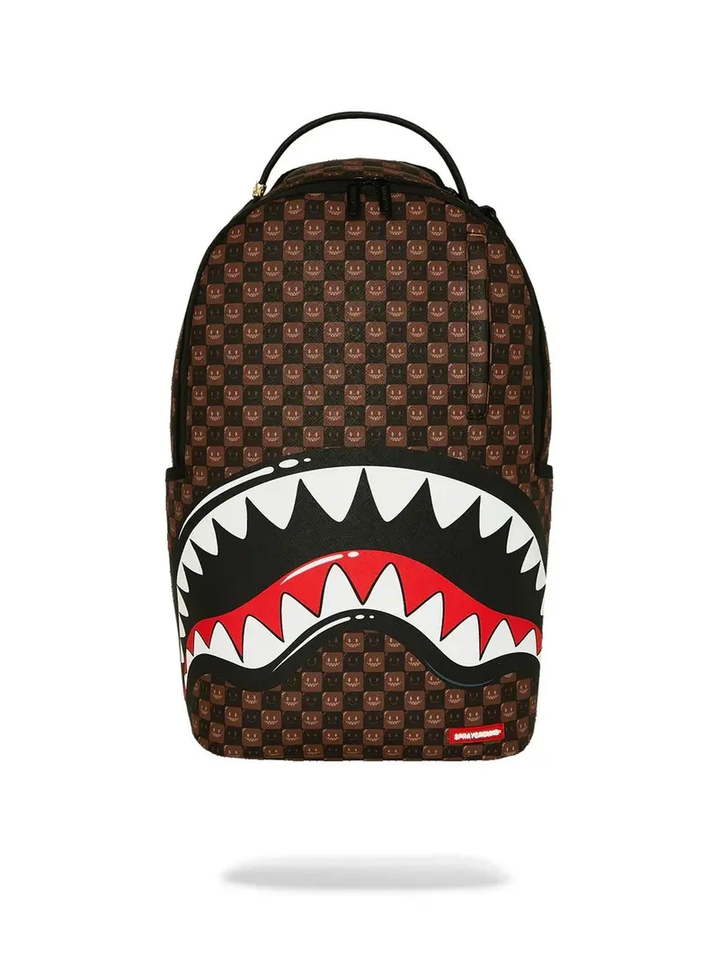 SPRAYGROUND Zaino Unisex adulto SHARKS IN PARIS WTF BUBBLE BROWN CHECK BACKPACK - 910B8634NSZ