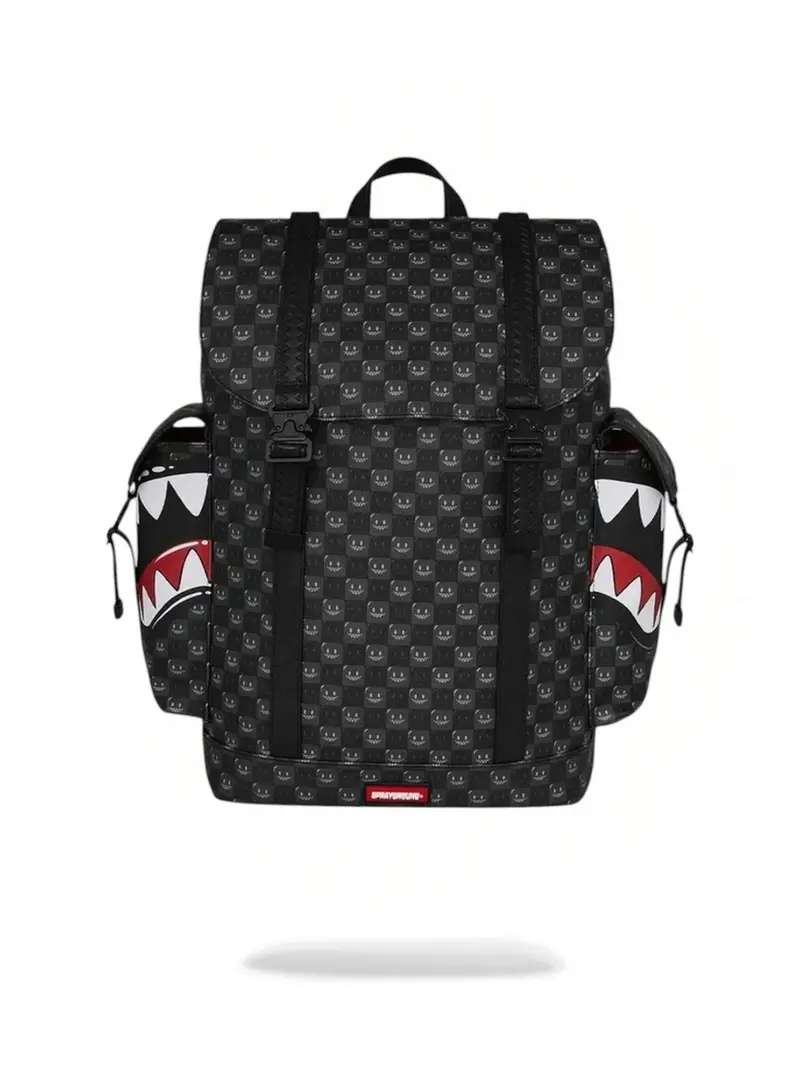 SPRAYGROUND Zaino Unisex adulto SHARKS IN PARIS WTF BUBBLY BLACK CHECK MONTE CARLO - 910B9311NSZ