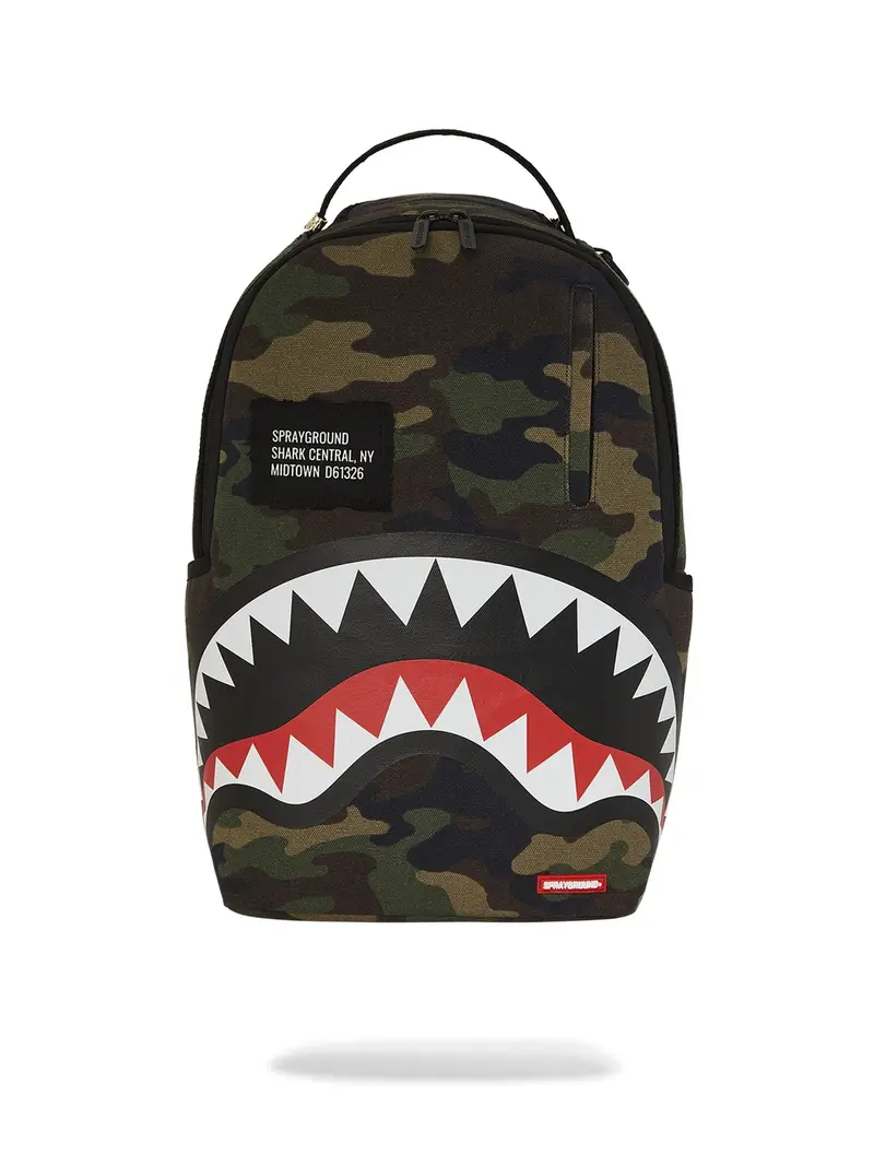 SPRAYGROUND Zaino Uomo SHARK CENTRAL CAMO DLXS BACKPACK 910B7163NSZ CAMOUFLAGE