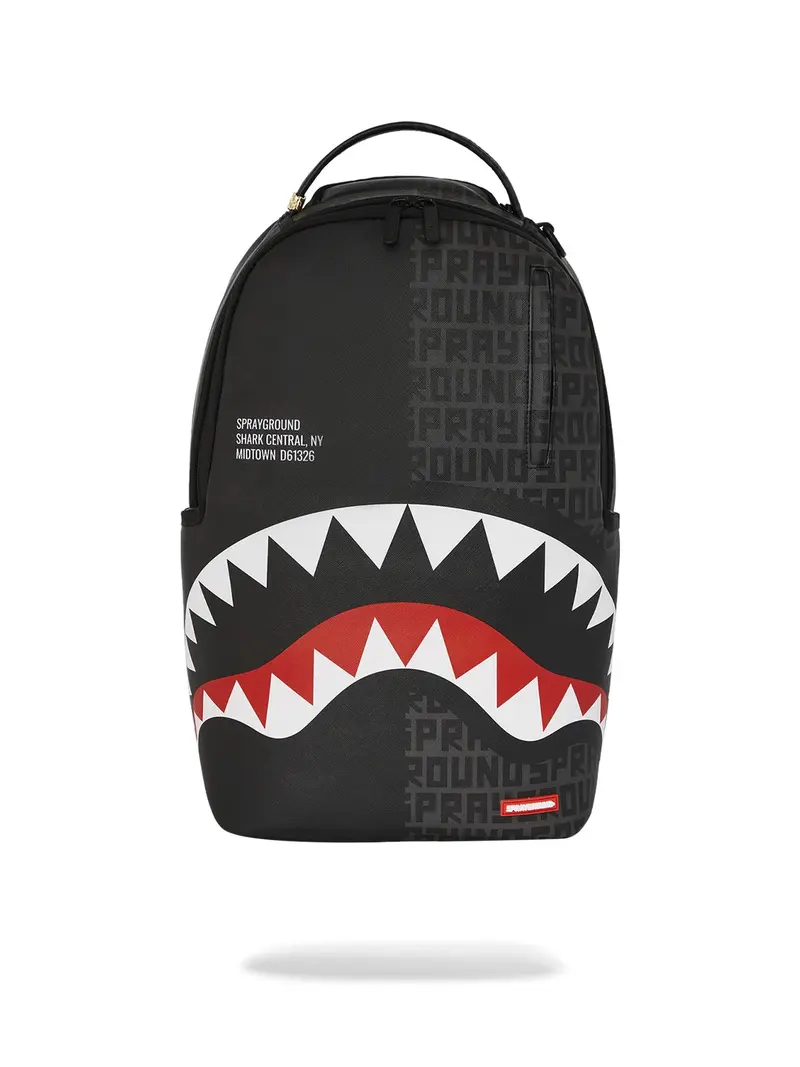 SPRAYGROUND Zaino Uomo SHARK CENTRAL SPLIT INFINITY DLXSV BACKPACK 910B6249NSZ Nero