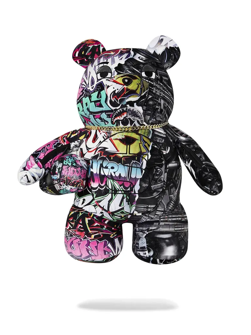 SPRAYGROUND Zaino Uomo SPLIT CYBERSHARK MONEYBEAR TEDDY BEAR 910B8052NSZ Nero