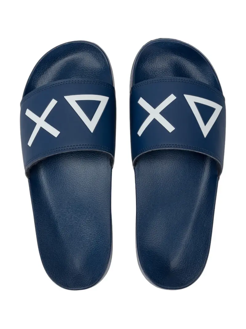 SUN68 Ciabatta Uomo Slippers Logo X35102 07 Blu