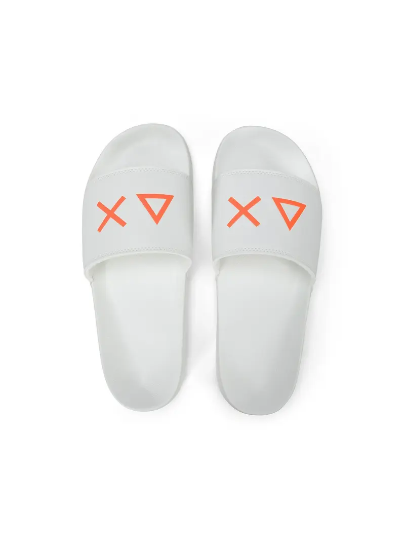 Sun68 Ciabatte Uomo Slippers Logo Bianco - X36110-01