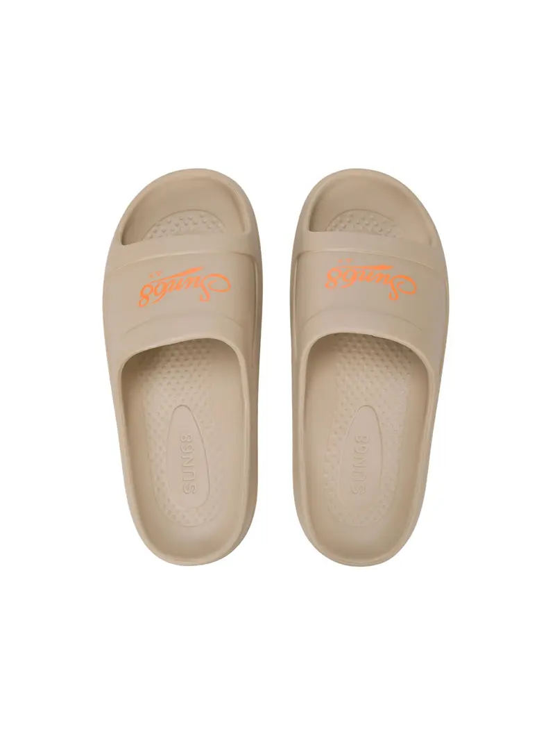 Sun68 Ciabatte Uomo Slippers Monoblock Print Sun68 Beige/Arancio Fluo - X36115-1