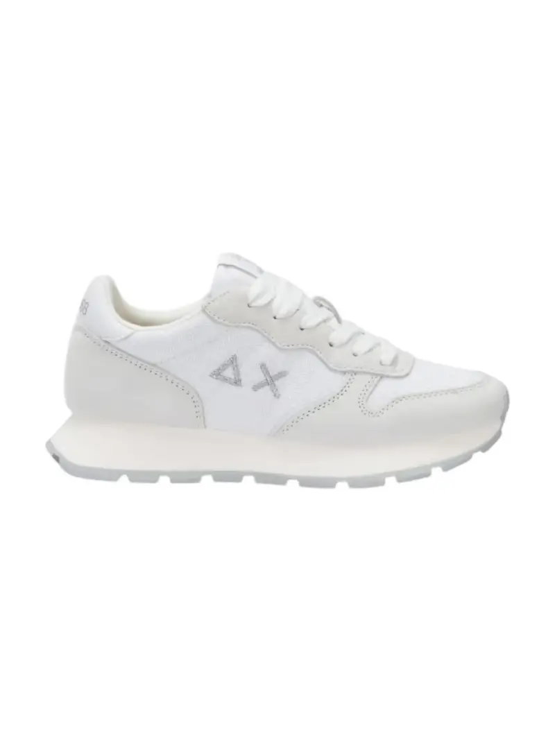 SUN68 Sneaker Donna Ally glitter textile Z35203 01 Bianco