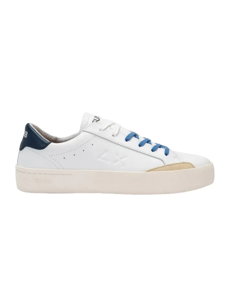 SUN68 Sneaker Uomo Street Leather Z34140 0107 Bianco