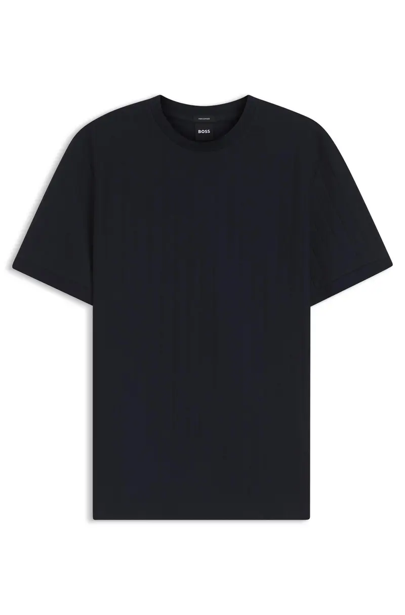 T-shirt a righe verticali in cotone mercerizzato