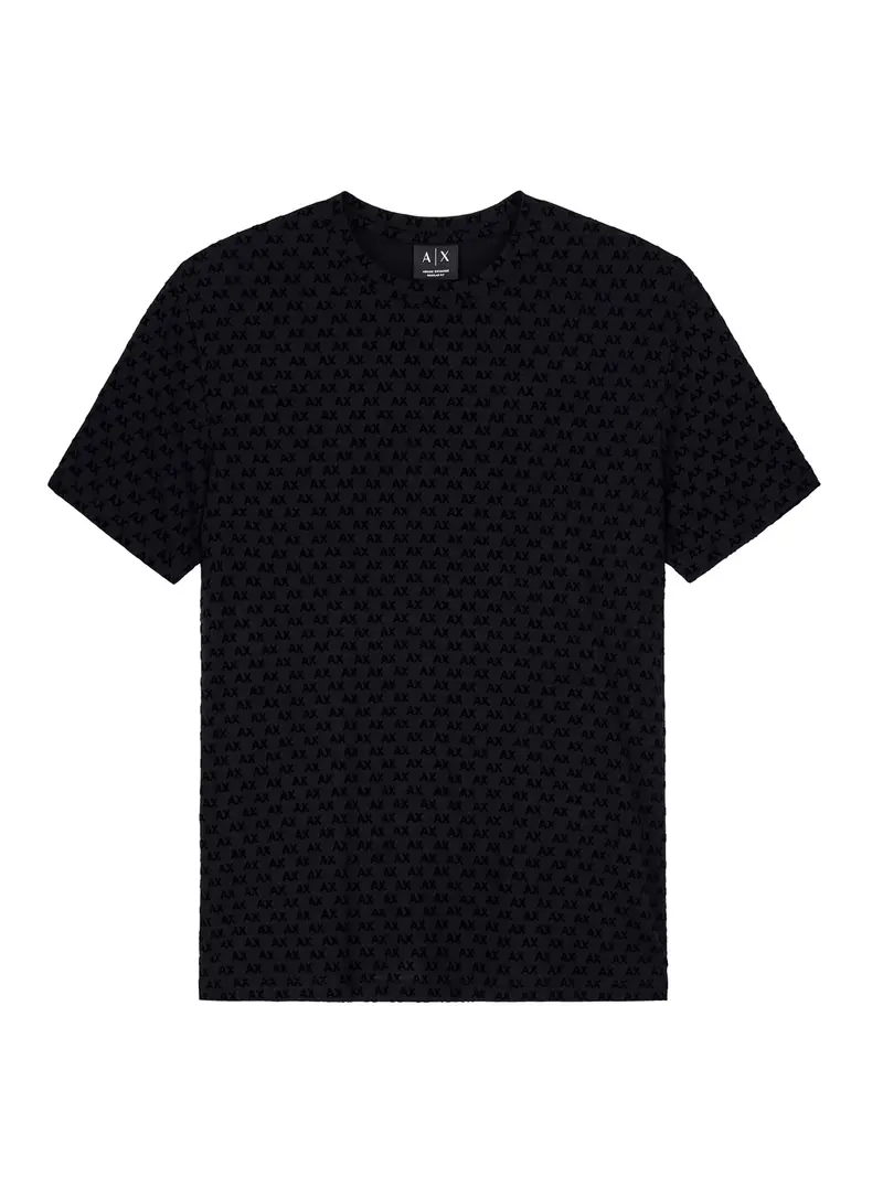 T-Shirt Armani Exchange In Jersey Verstibilità Regular - Nero