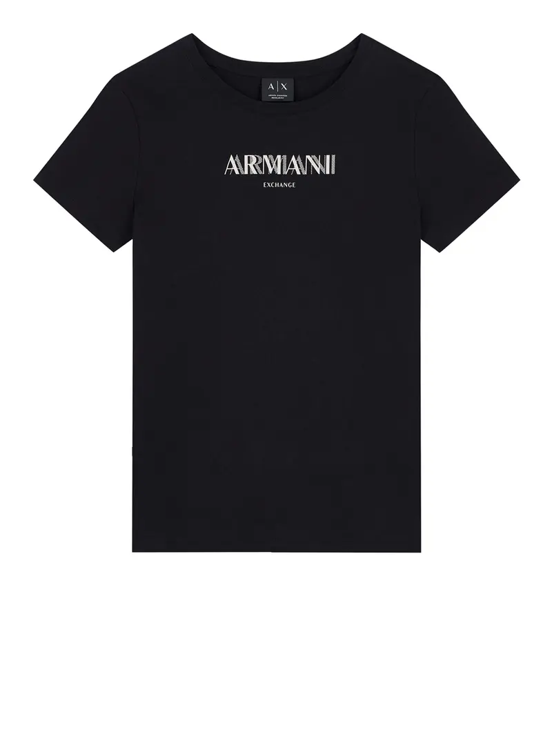 T-Shirt Armani Exchange Logo Frontale Nero
