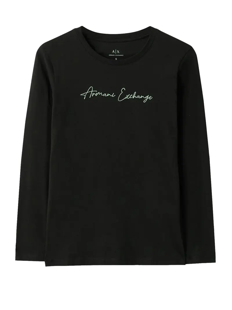 T-Shirt Armani Exchange Logo Frontale - Nero